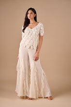 Load image into Gallery viewer, Scallop Fringe Top And Lace Ruffle Godet Pants