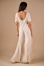 Load image into Gallery viewer, Scallop Fringe Top And Lace Ruffle Godet Pants