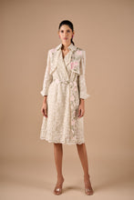 Load image into Gallery viewer, Floral Lace Trench Dress With Belt