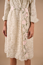 Load image into Gallery viewer, Floral Lace Trench Dress With Belt