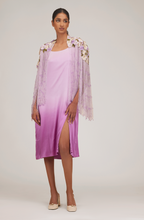 Load image into Gallery viewer, Pansy Fringe Cape With Slit Dress