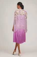 Load image into Gallery viewer, Pansy Fringe Cape With Slit Dress