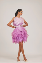 Load image into Gallery viewer, Ombre Ruffle Dress With Belt
