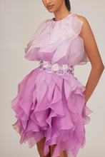 Load image into Gallery viewer, Ombre Ruffle Dress With Belt