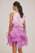 Load image into Gallery viewer, Ombre Ruffle Dress With Belt