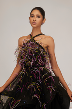 Load image into Gallery viewer, Multi Feather Gown With Belt
