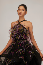 Load image into Gallery viewer, Multi Feather Gown With Belt