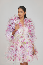 Load image into Gallery viewer, Multi Feather Mini Dress With Belt