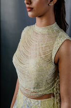 Load image into Gallery viewer, Fringe Drape Top with 8 Panel Skirt