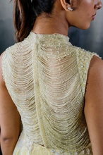 Load image into Gallery viewer, Fringe Drape Top with 8 Panel Skirt