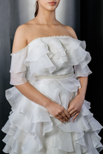 Load image into Gallery viewer, Organza Ruffle Gown With Belt
