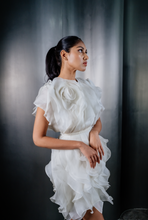 Load image into Gallery viewer, Rosette Ruffle Dress With Belt