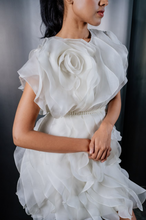 Load image into Gallery viewer, Rosette Ruffle Dress With Belt