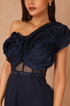 Load image into Gallery viewer, Taffeta Draped Jumpsuit With Belt