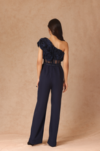 Load image into Gallery viewer, Taffeta Draped Jumpsuit With Belt