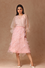 Load image into Gallery viewer, Feather Skirt and Organza Top With Slip