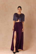 Load image into Gallery viewer, Fringe Capelet With Chiffon Skirt & Ruched Bandeau