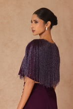 Load image into Gallery viewer, Fringe Capelet With Chiffon Skirt & Ruched Bandeau