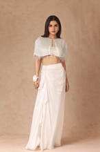 Load image into Gallery viewer, Fringe Capelet With Chiffon Skirt & Ruched Bandeau