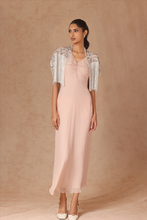 Load image into Gallery viewer, Drape Fringe Cape With Chiffon Dress