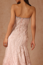 Load image into Gallery viewer, Ombre Textured Gown With 3D Flower Cape