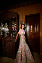 Load image into Gallery viewer, Floral Bridal Fringe Gown With Belt