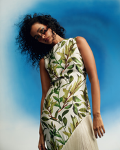 Load image into Gallery viewer, Asymmetric Satin Fringe Dress