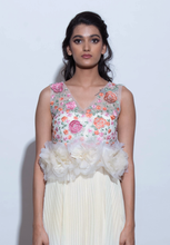 Load image into Gallery viewer, Pleated Gown W/ 3D Flowers
