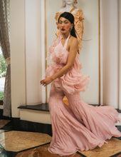 Load image into Gallery viewer, One shoulder Ruffle Top with Beaded Pants