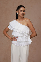 Load image into Gallery viewer, Pleated Taffeta One Shoulder Top