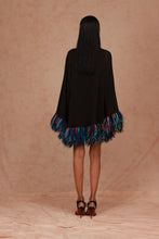 Load image into Gallery viewer, Kaftan Mini Dress with Feathers