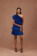 Load image into Gallery viewer, One Shoulder Taffeta Dress with Feathers