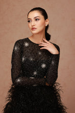 Load image into Gallery viewer, Crystal Embellished Feather Gown