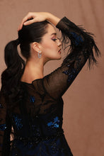 Load image into Gallery viewer, Floral Sequinned Midi with Belt
