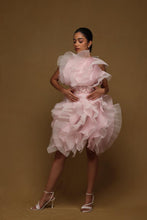 Load image into Gallery viewer, Two Textured Ruffle Dress with Belt