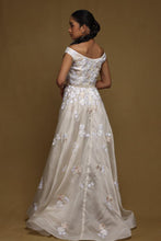 Load image into Gallery viewer, Cascading Gown with Pearl Belt