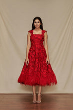 Load image into Gallery viewer, Bunch Floral Midi with Feathers