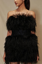 Load image into Gallery viewer, Ostrich Feather Dress with Belt