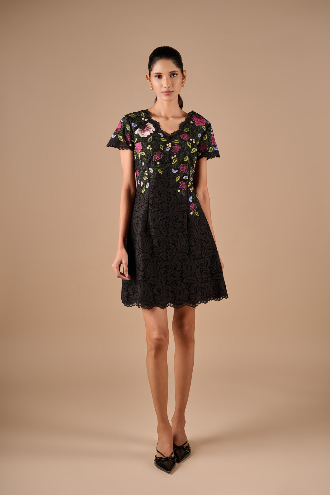 Floral Lace A-line Dress