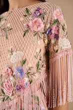 Load image into Gallery viewer, Floral Grid Fringe Top And Flare Pants
