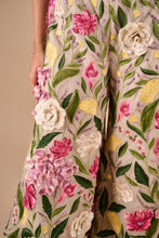 Load image into Gallery viewer, Multi Floral Flare Pants With Fringe Drape Top
