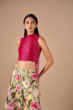 Load image into Gallery viewer, Multi Floral Flare Pants With Fringe Drape Top
