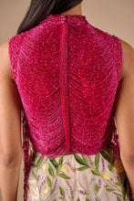 Load image into Gallery viewer, Multi Floral Flare Pants With Fringe Drape Top
