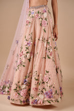 Load image into Gallery viewer, Bridal Floral Skirt With Floral Fringe Blouse And Floral Dupatta
