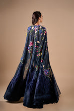 Load image into Gallery viewer, Bridal Drape Column Gown With Floral Textured Cape
