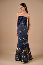 Load image into Gallery viewer, Bridal Drape Column Gown With Floral Textured Cape
