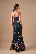 Load image into Gallery viewer, Bridal Drape Column Gown With Floral Textured Cape
