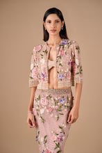 Load image into Gallery viewer, Bridal Fishtail Skirt With Cropped Fringe Jacket And Pleated Bralette
