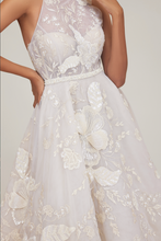 Load image into Gallery viewer, Big Beaded Floral Midi Dress With Belt
