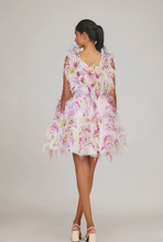 Load image into Gallery viewer, Multi Feather Mini Dress With Belt
